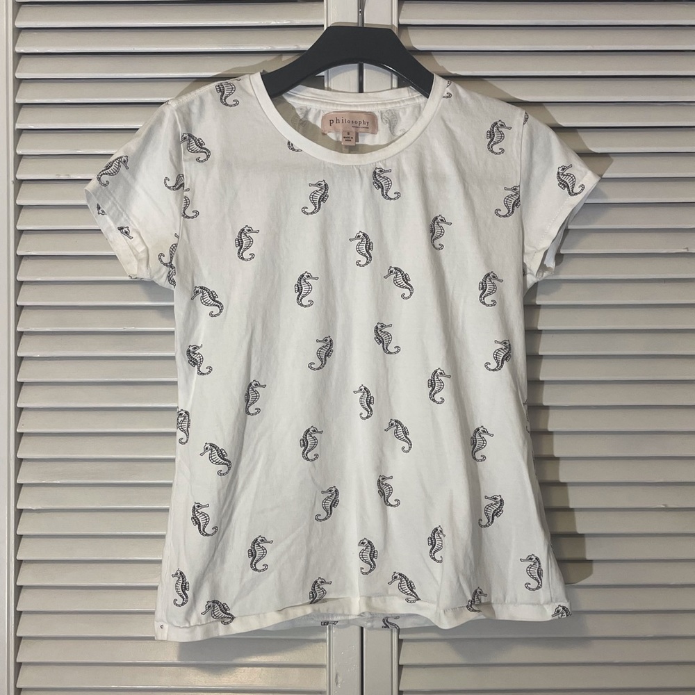 Philosophy White Seahorse Tee